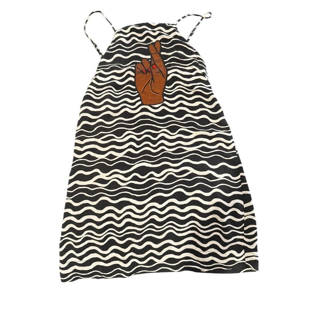 Farm Rio Graphic Fingers Crossed Dress Size Small Rare and Unique